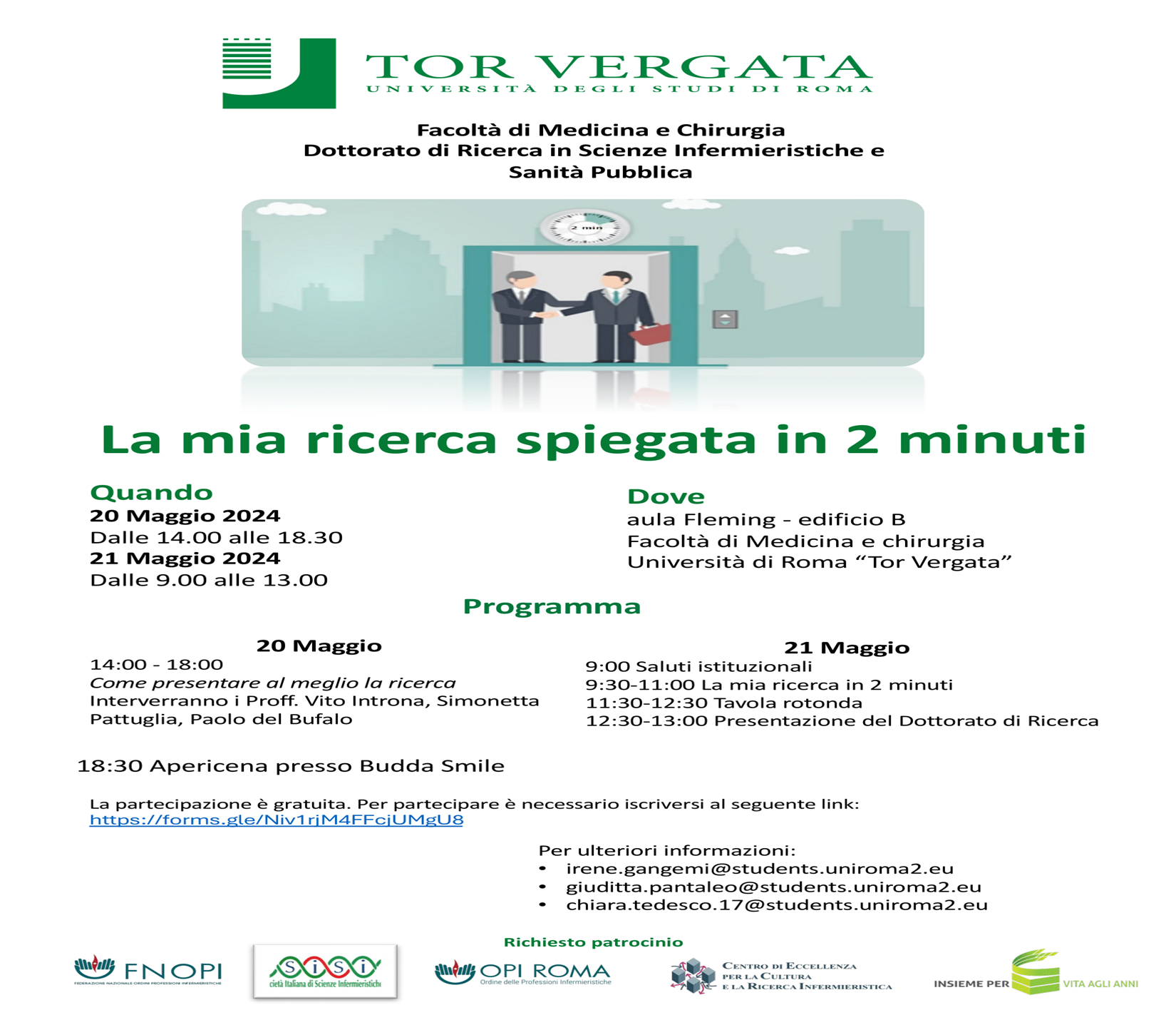 Evento la mia ricerca spiegata in 2 minuti